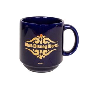 Vintage Walt Disney World Blue Gold Coffee Mug Made Spain Collectors Cup